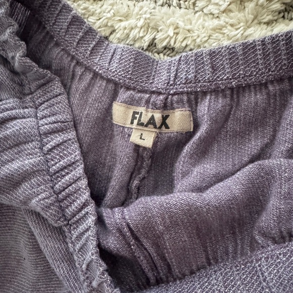 FLAX Linen Wide Leg Crop Pants Size L Comfort - Picture 7 of 13